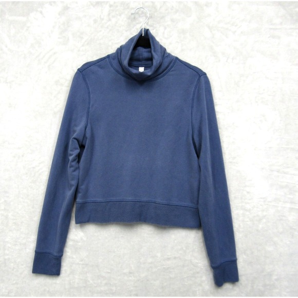 Athleta Turtleneck Women's XS Blue Cropped Stretch Long Sleeve Soft Sweater - Picture 1 of 8